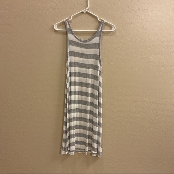 Striped Sleeveless Dress Set - Blue and Gray - Picture 5 of 5